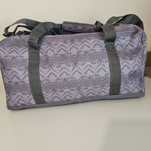 Grey duffle bag